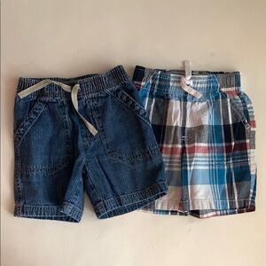 Jumping Beans Boys 2T Denim and Plaid Shorts Set